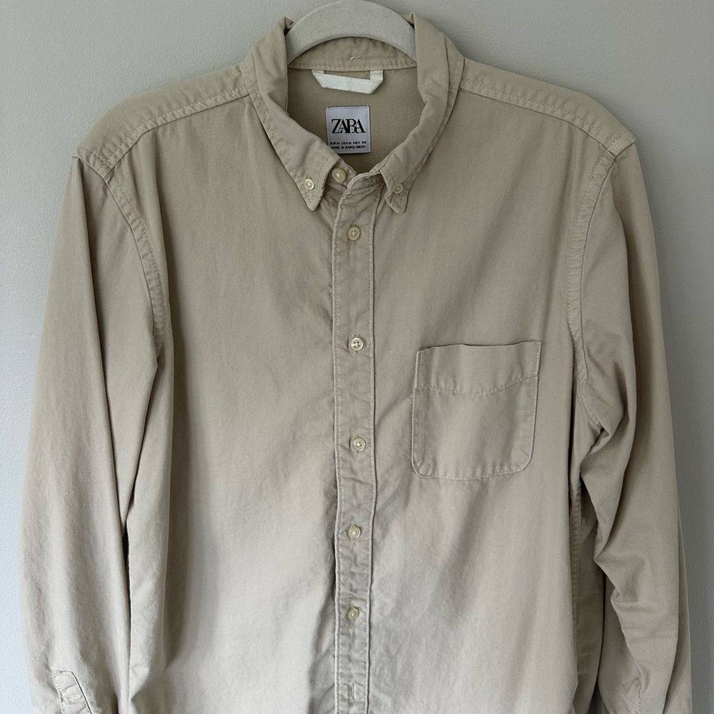 Zara Men's Tan Shirt